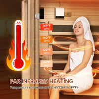 Wood Infrared Sauna, 1 Person Traditional Home Sauna, Canadian Hemlock Indoor Dry Sauna Spa Room for Low EMF with Bluetooth Speakers and Control Panel, 32.67"X 27.55"X 59.44"
