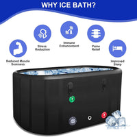 Cold Plunge Tub Designed for Athletes, 195 Gallon Capacity, Insulated Lid, Water Chiller Compatible