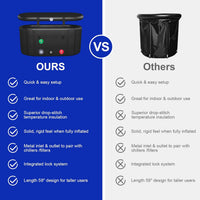 XXL Cold Plunge Tub for Athletes, Compatible with Water Chillers, 195 Gallon Inflatable Cold Plunge with Insulated Lid, Portable Ice Plunge Bathtub for Adult, Ice Tub Outdoor for Cold Water Therapy(C)