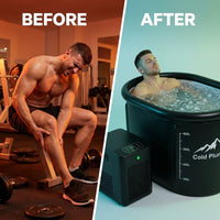 Cold Plunge Tub, 248 Gallon, 1 Horsepower, Heavy-Duty Ice Bath Tub for Athletes with Hot & Cold, Portable Inflatable Plunge Chiller with Water Treatment Kit, Immersion Therapy, Wifi (Black, 1 Set) — Before & After