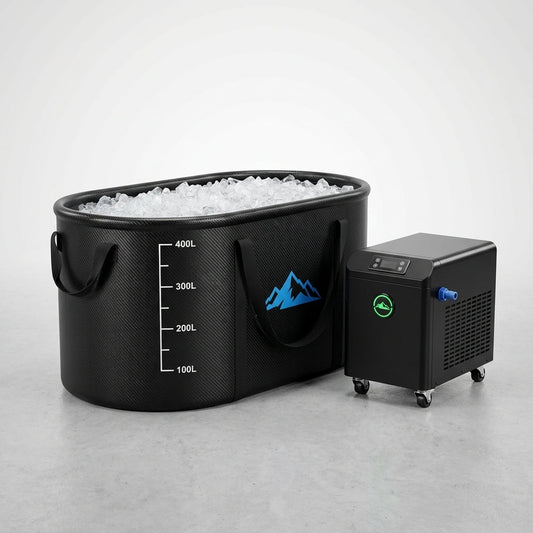 Cold Plunge Tub, 248 Gallon, 1 Horsepower, Heavy-Duty Ice Bath Tub for Athletes with Hot & Cold, Portable Inflatable Plunge Chiller with Water Treatment Kit, Immersion Therapy, Wifi (Black, 1 Set) — Studio Shot