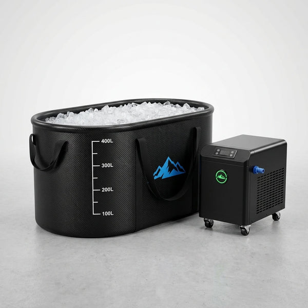 Cold Plunge Tub, 248 Gallon, 1 Horsepower, Heavy-Duty Ice Bath Tub for Athletes with Hot & Cold, Portable Inflatable Plunge Chiller with Water Treatment Kit, Immersion Therapy, Wifi (Black, 1 Set) — Studio Shot