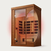 Wood Infrared Sauna, 1 Person Traditional Home Sauna, Canadian Hemlock Indoor Dry Sauna Spa Room for Low EMF with Bluetooth Speakers and Control Panel, 32.67"X 27.55"X 59.44" — How It Works