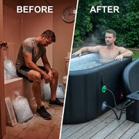 XXL Cold Plunge Tub for Athletes, Compatible with Water Chillers, 195 Gallon Inflatable Cold Plunge with Insulated Lid, Portable Ice Plunge Bathtub for Adult, Ice Tub Outdoor for Cold Water Therapy(C) — Before & After