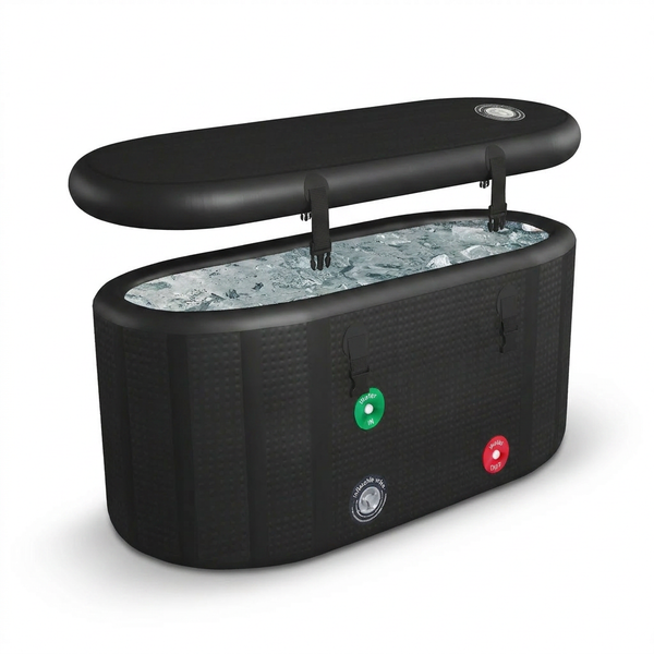 XXL Cold Plunge Tub for Athletes, Compatible with Water Chillers, 195 Gallon Inflatable Cold Plunge with Insulated Lid, Portable Ice Plunge Bathtub for Adult, Ice Tub Outdoor for Cold Water Therapy(C) — Studio Shot