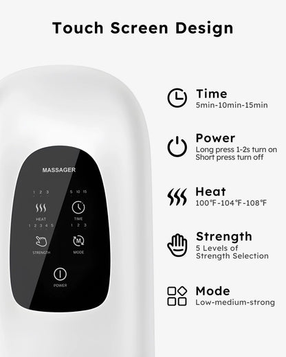Cordless Hand Massager with Heat and Compression, Warming Massage for Finger and Palm Comfort, Ideal Gift
