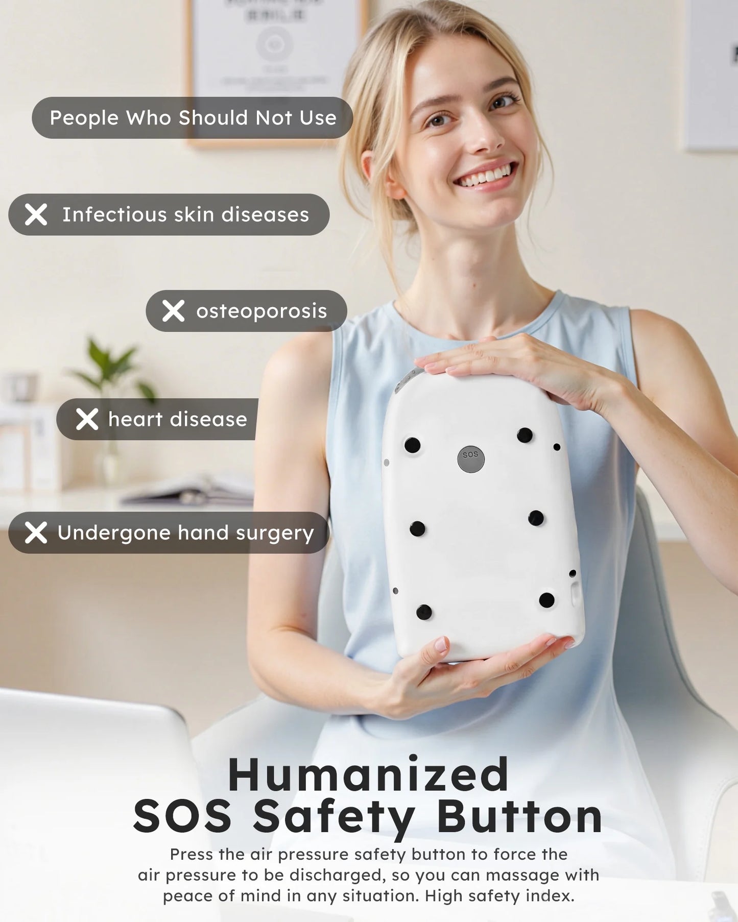 Cordless Hand Massager with Heat and Compression, Warming Massage for Finger and Palm Comfort, Ideal Gift